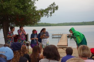 Camp counselors hamming it up.