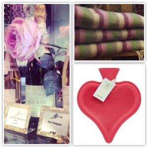 Champagne from Brown Thomas, Blankets from Avoca Handweavers and Hot Water Bottle from Dunnes Stores.