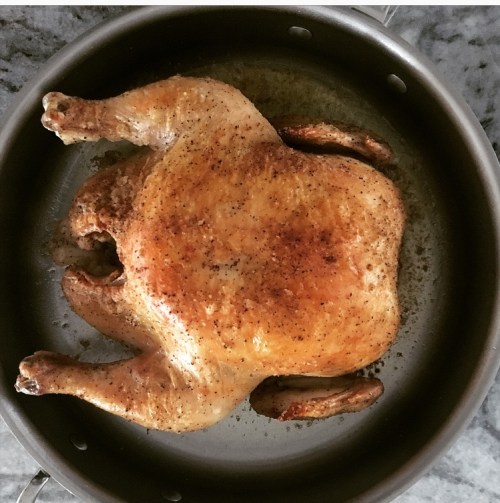 Roast Chicken in Oven Proof Frying Pan