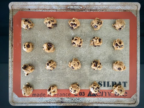 Drop scoop pumpkin chocolate chip cookies